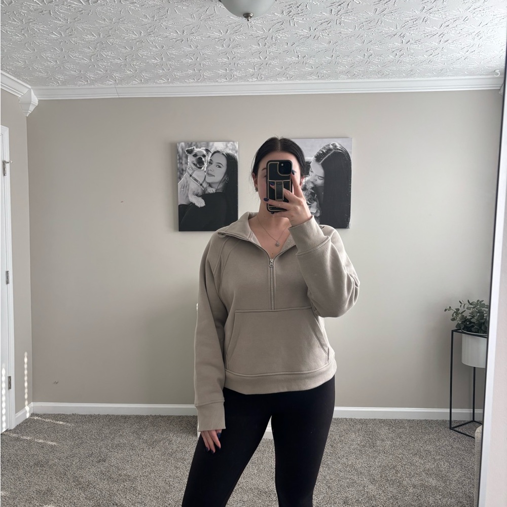 Women's Beige Quarter-Zip Pullover